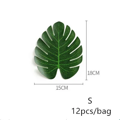 12 шт. искусственные тропические Пальмовые Листья для Гавайских Луау украшения для тематических вечеринок украшение дома и сада - Цвет: S