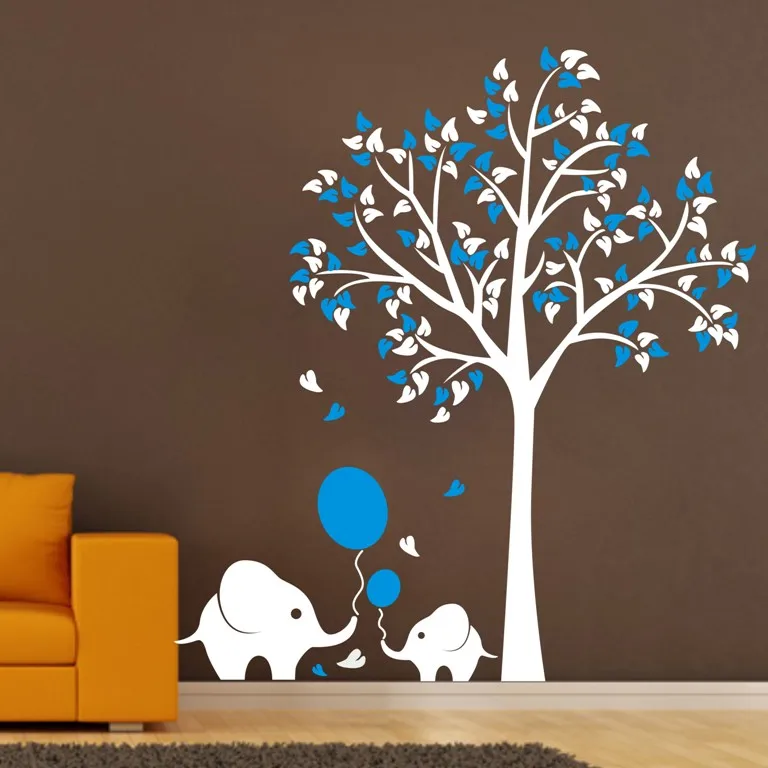 Kopen Grote 1.5 M Olifant Boom Muursticker Voor Nursery Kinderkamer Decoratie Muurstickers Kids Nursery Home Decals Art Mural D 52