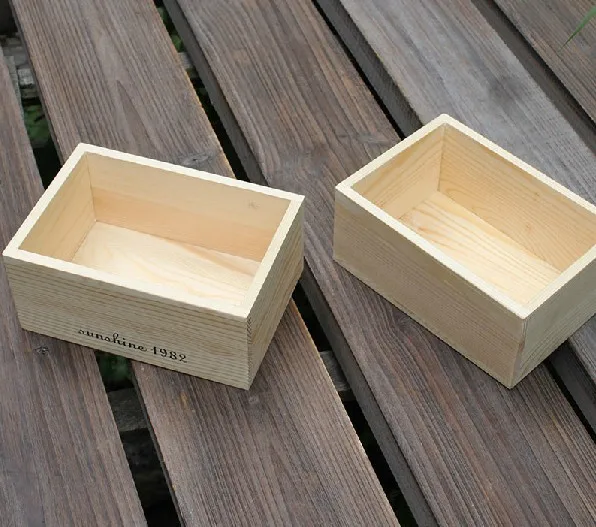Цветная коробка из натурального дерева Zakka маленький размер для хранения