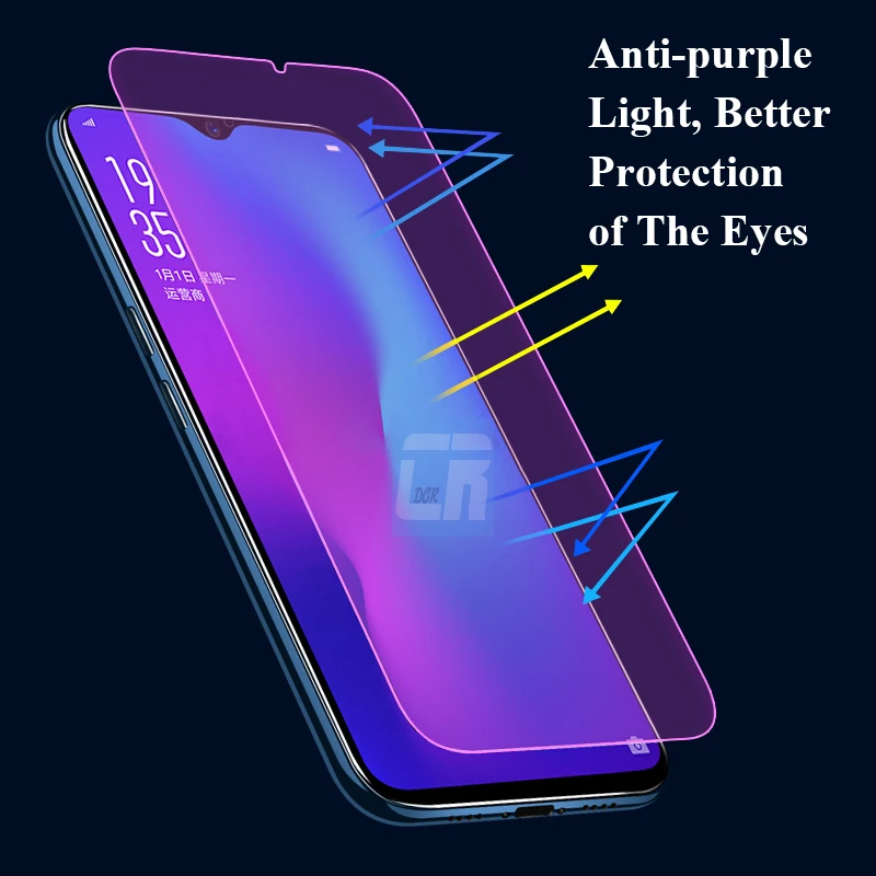 2.5D Anti Purple Full Cover Protective Tempered Glass for OPPO A53 A55 A36 A96 A11S A16 A74 A54 Reno 5 6 7 Lite Screen Protector