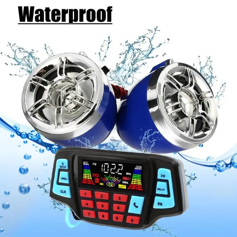 Ceny VODOOL kierownica motocykla Bluetooth MP3 odtwarzacz głośniki rower z napędem Audio nagłośnienie USB TF FM radio stereo głośnik do muzyki Hot