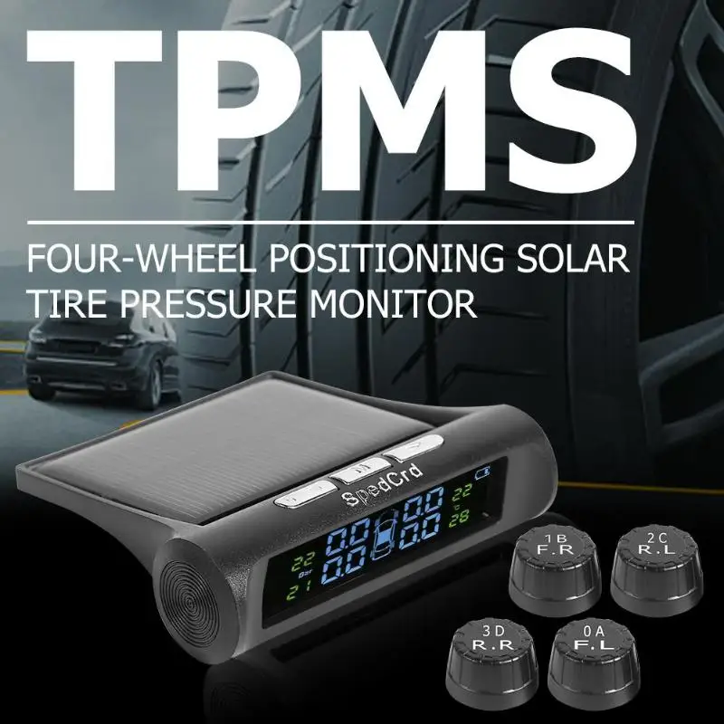 Солнечная мощность USB TPMS автомобильная система контроля давления в шинах lcd 4