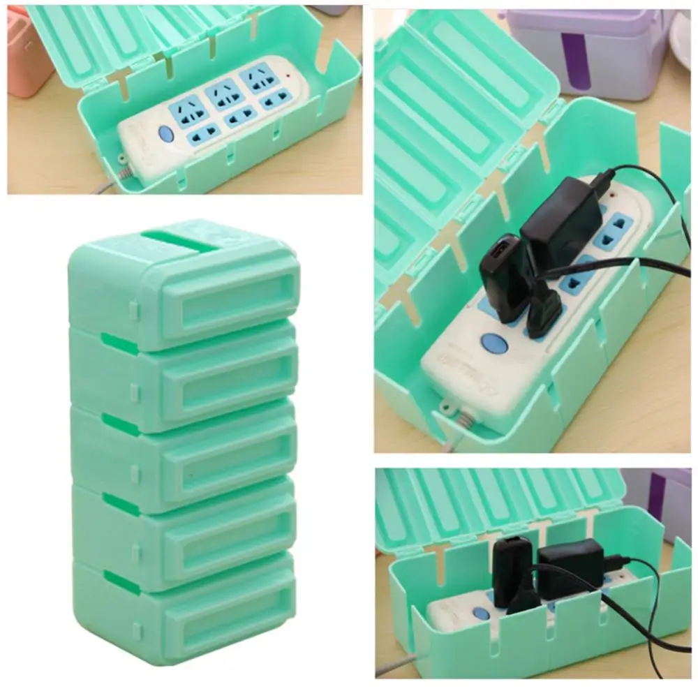 Cable box Power Strip Storage boxes wire Organizer Safety Outlet