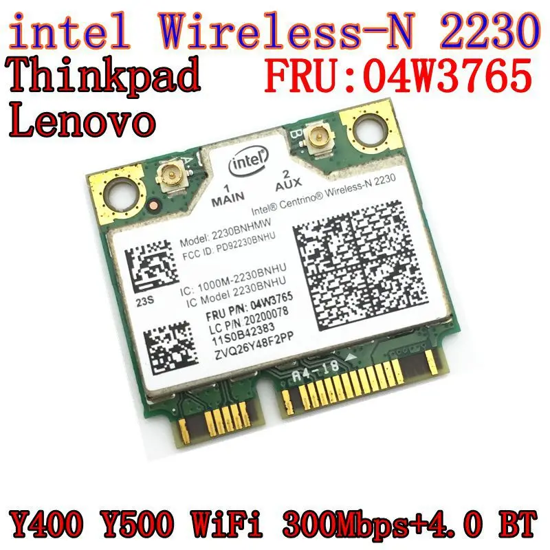 Intel trantrino wireless-N 2230 Беспроводная Bluetooth 4,0 Wifi N2230 300M мини pcie карта 04w3765 для Y400 Y500 intel 2230