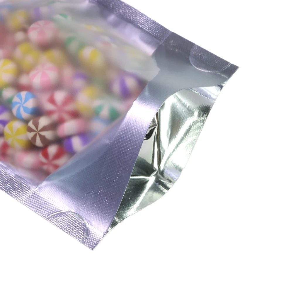 Оптовые небольшие пакеты ziplock одна сторона золото полупрозрачные окна