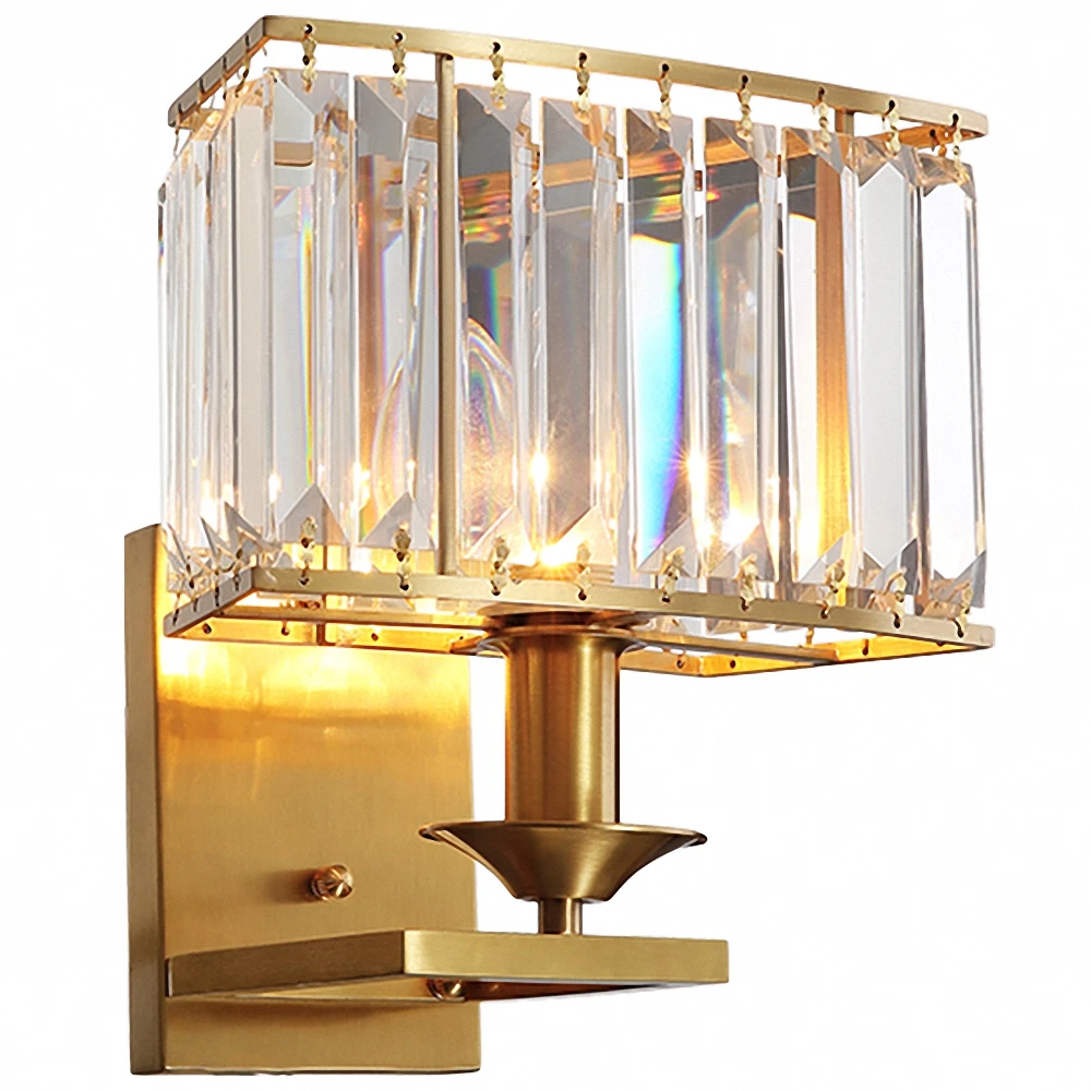 

Copper Wall Lamps led lights for home Modern style lamparas led Luxurious led lights for home E14 Bulb home deco Crystal