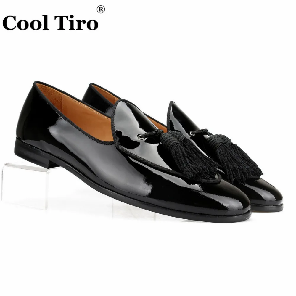 patent leather loafers with tassels