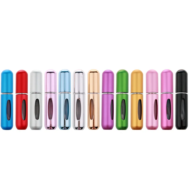 

5ml Portable Mini Aluminum Refillable Storage Bottles Perfume Spray Empty Cosmetic Containers Atomizer For Traveler Makeup Jars