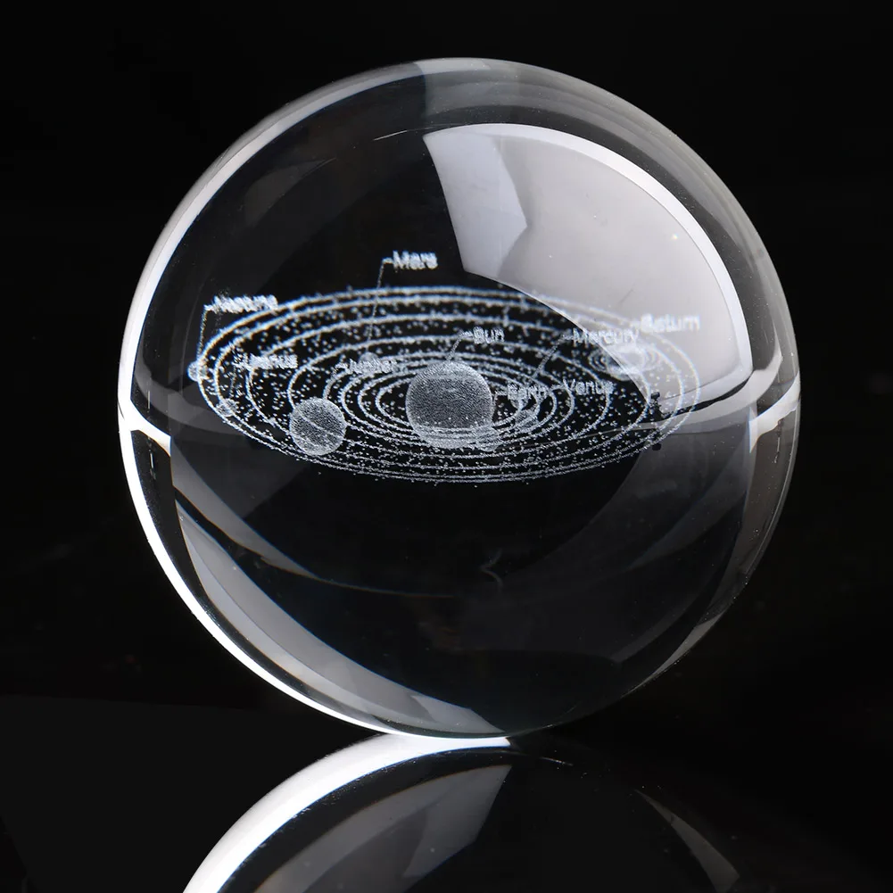 Стеклянный шар с лазерной гравировкой Галактическая система шар солнечной системы шар для домашнего декора модный кварцевый шар модель планет 3D креативный
