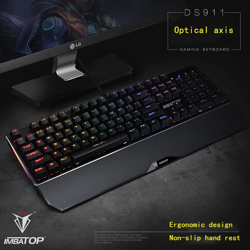 

DS911 Mechanical Keyboard Optical Axis Game Keyboard Waterproof and Dustproof Esports RGB Keyboard Super Wide Hand Support