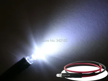 

200pcs 3mm Round Top White Prewired Led Lighting Pre-Wired resistors LED Light Lamp Bulb Cable DC12V