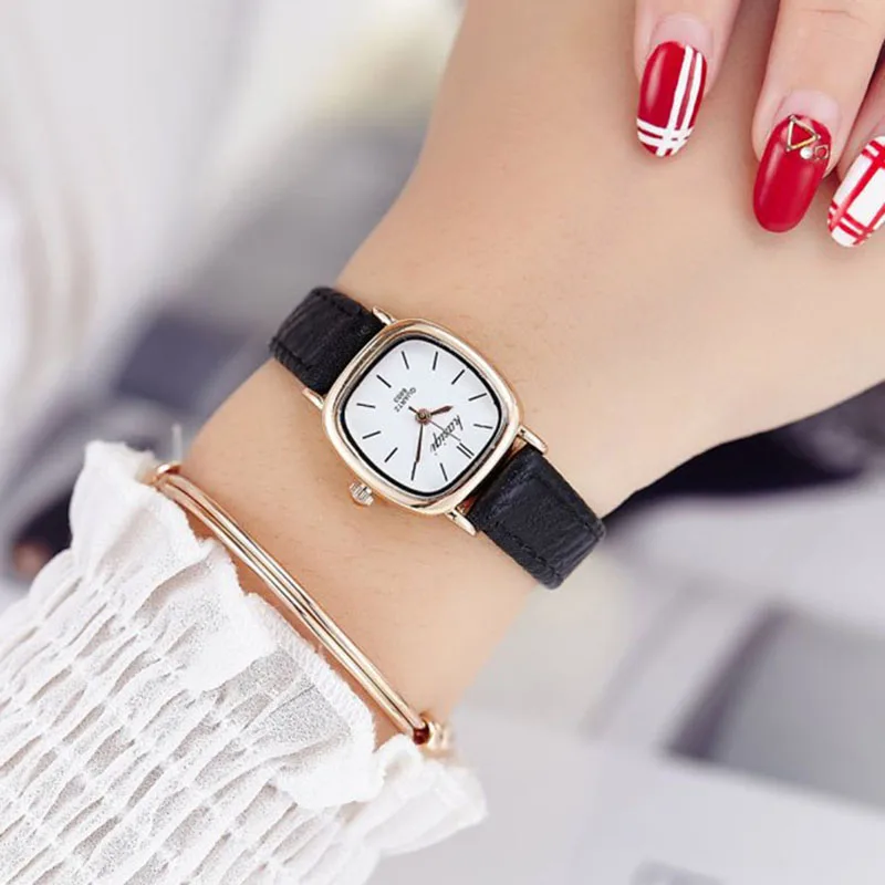 

Casual Quartz leather Strap Watch Lady Square Analog Wrist Watch Small Wrist Watches for Women Clock Women 2019 waches whatches