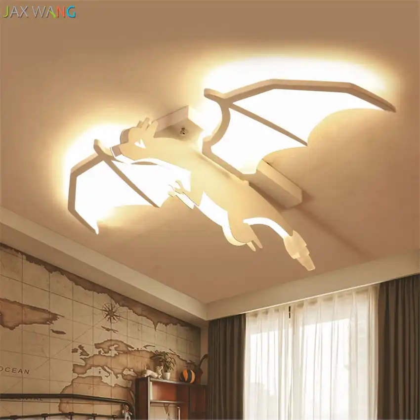 lamparas de techo para habitacion de ninos luces decorativas de dragon de ala iluminacion led de dibujos animados proteccion ocular para ninos