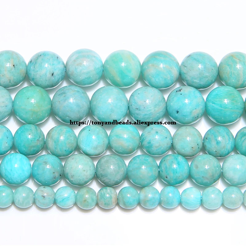 

Free Shipping Genuine B Quality Natural Brazil Amazonite Stone Round Loose Beads 6 8 10 MM Pick Size for Jewelry Making
