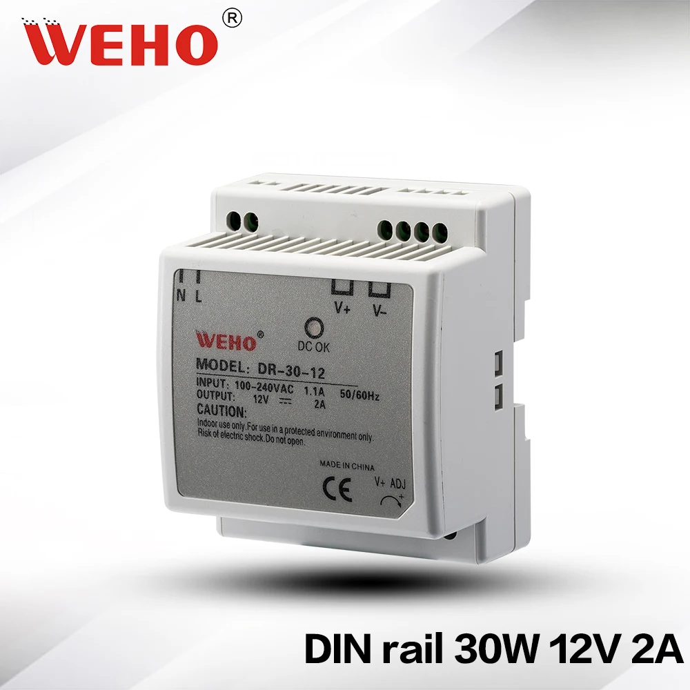 

(DR-30-12) Cooling Aluminum shell 30w 12v dc power supply 30w 12v din rail power supply