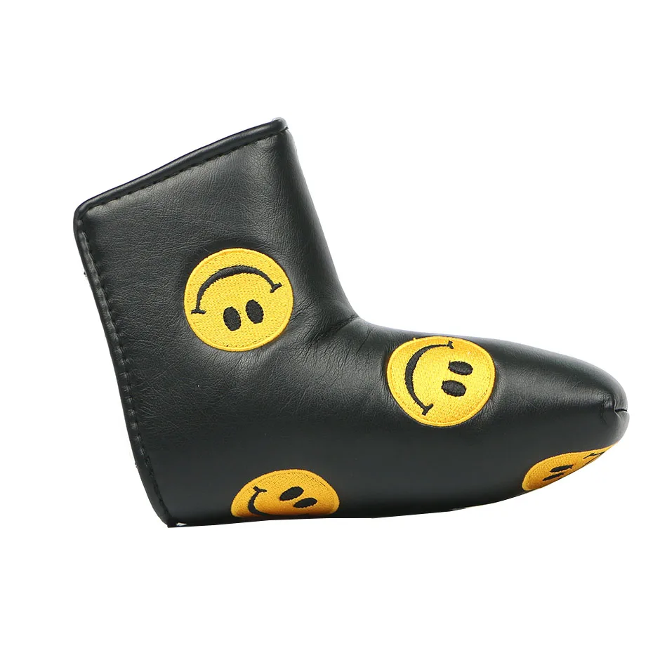 New golf club cover smiley face putter headcover men and women one -shaped black white golf club head cover New golf club cover smiley face putter headcover men and women one -shaped black white golf club head cover