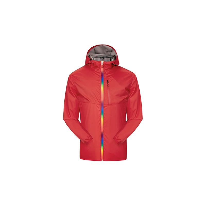 Унисекс водонепроницаемая куртка Lightwight с капюшоном, ветрозащитная дождевик с сетчатой подкладкой для активного отдыха, походов - Цвет: Red