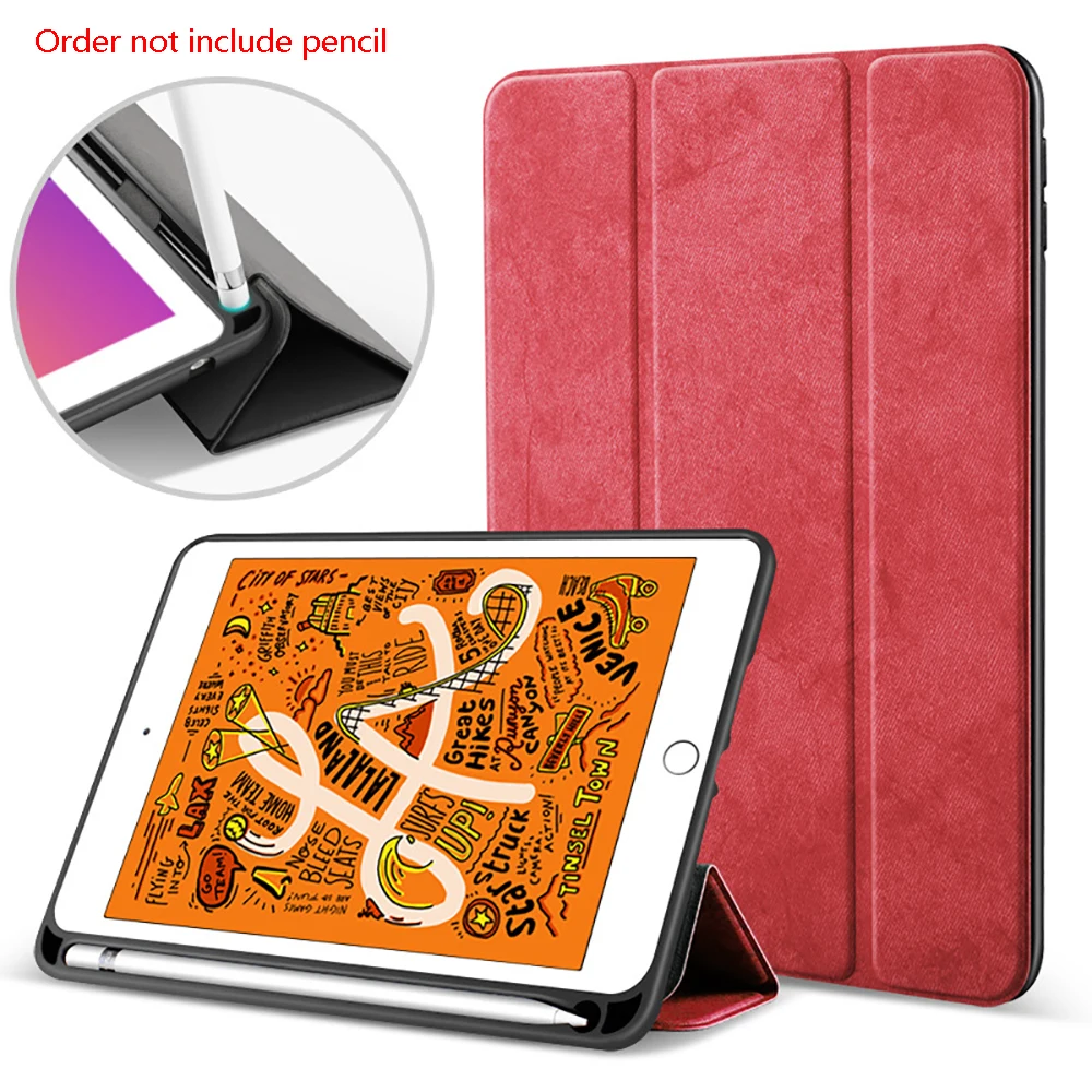 Для iPad Air 10,5 чехол силиконовый чехол со слотом для карандашей pu кожаный чехол smart auto wake/sleep A2123 A2152 A2153 A2154 - Цвет: Красный