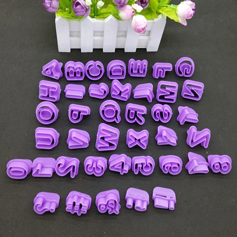 

DIY 40pcs Decorative Tools letter and number Cake Cutter Printing mold Fondant Cake Biscuit symbol Cake decoration Fondant