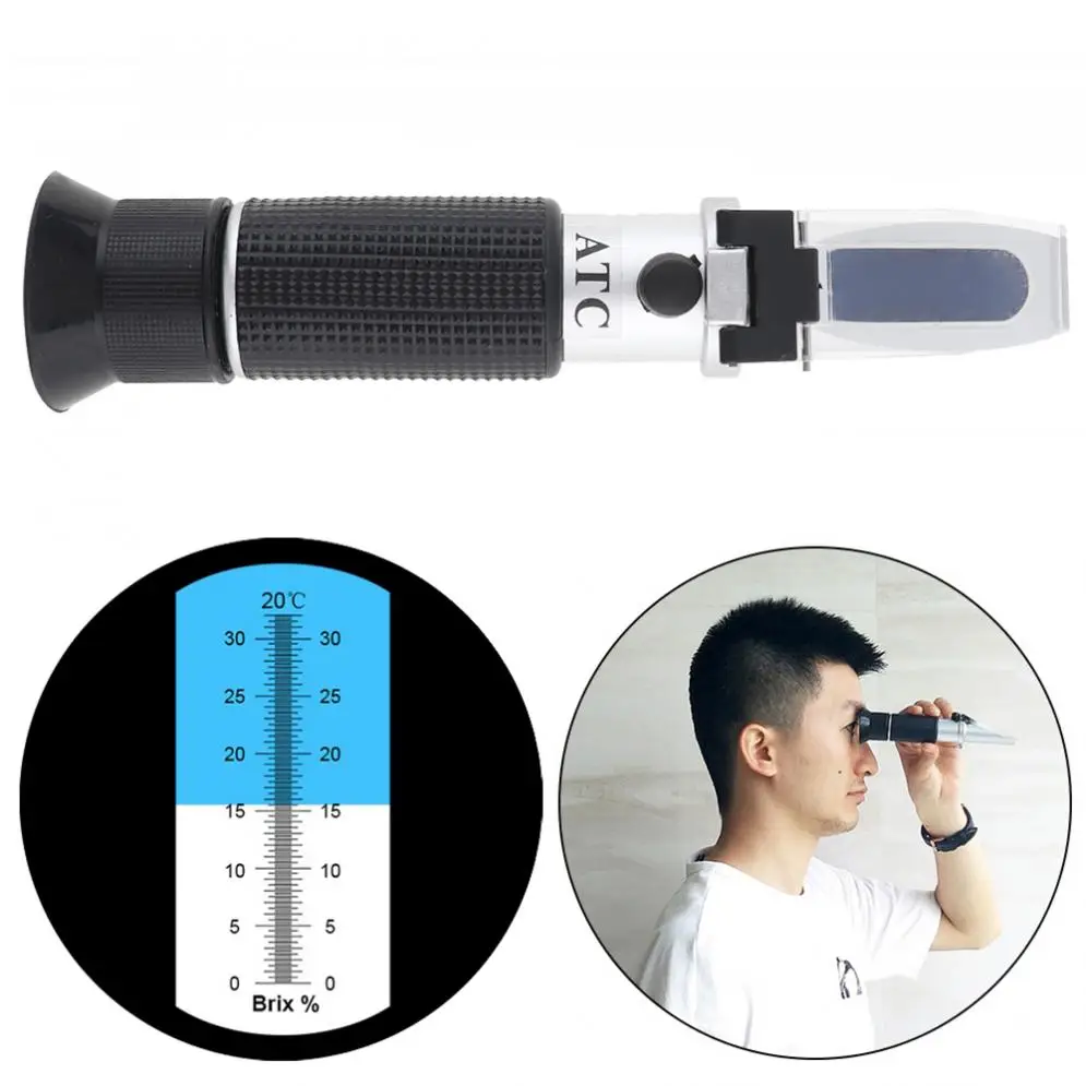 comprar Hand Held 2 In1 Brix Refratômetro Vinho Suco De Frutas Ajustável com Pipeta e Mini chave de Fenda Manual de Apoio Com Foco