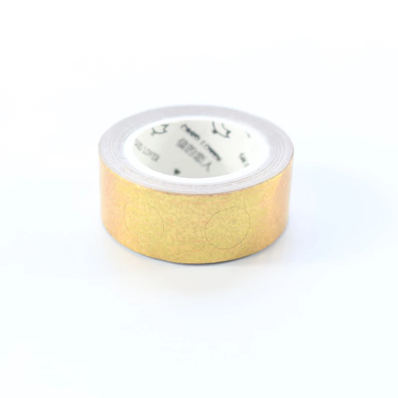 Domikee креативные японские декоративные ленты Васи из лазерной фольги для ежедневника планировщика канцелярские принадлежности, милые бумажные клейкие маскирующие ленты подарок - Цвет: Цвет: желтый