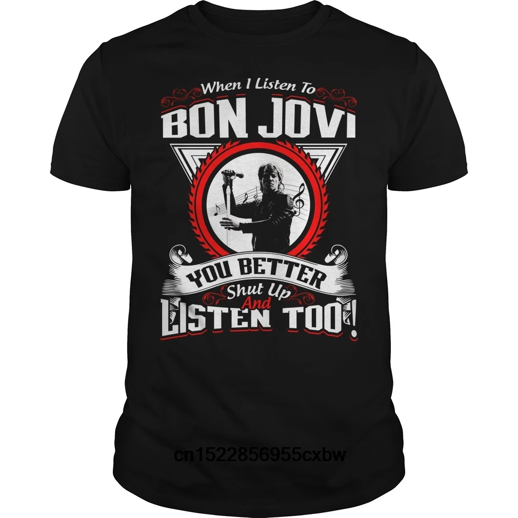

Funny Men t shirt Women novelty tshirt Bon Jovi Fans Shirt cool T-Shirt