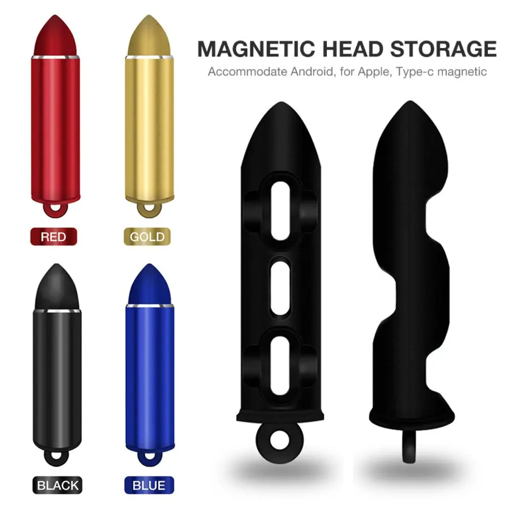 

Portable Magnetic Plug Box Magnetic Head Storage Adapter For IPhone Micro USB-C Type C Magnet Charger Cable Connector