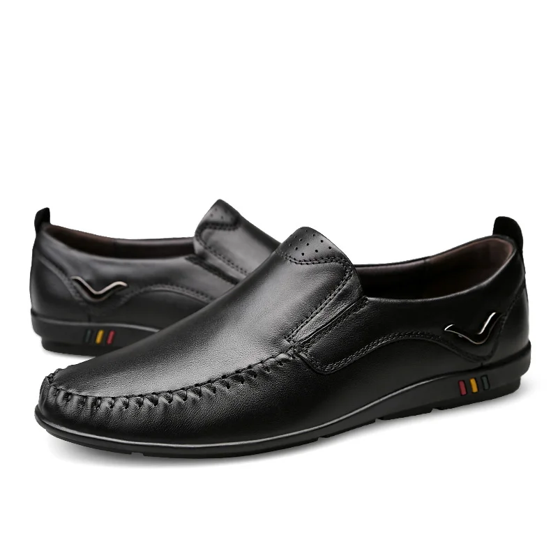 Couro Northmarch De Conforto Homens Sapatos Flats Macio Genuínos Calzado Condução Para Elegante Mocassins Sapatas Dos Hombre Preto x4CwnIY