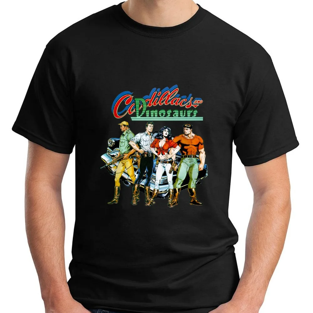 

Newest 2018 Cadillac And Dinosaur Retro Video Games Short Sleeve Black Men's T-Shirt S-5XL Printed T Shirts Men's Streetwear
