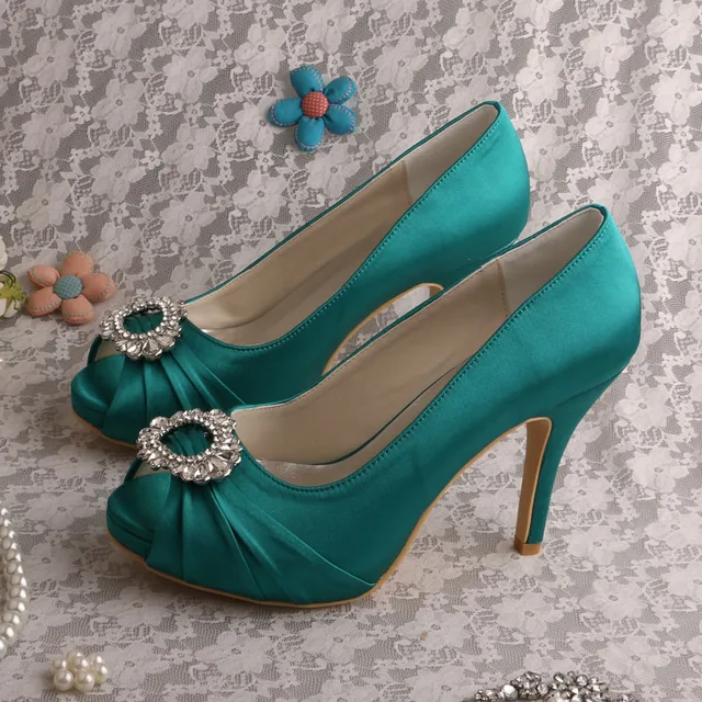 (21 Colors)Customized Heels Mint Green Ladies Shoes for Wedding Open