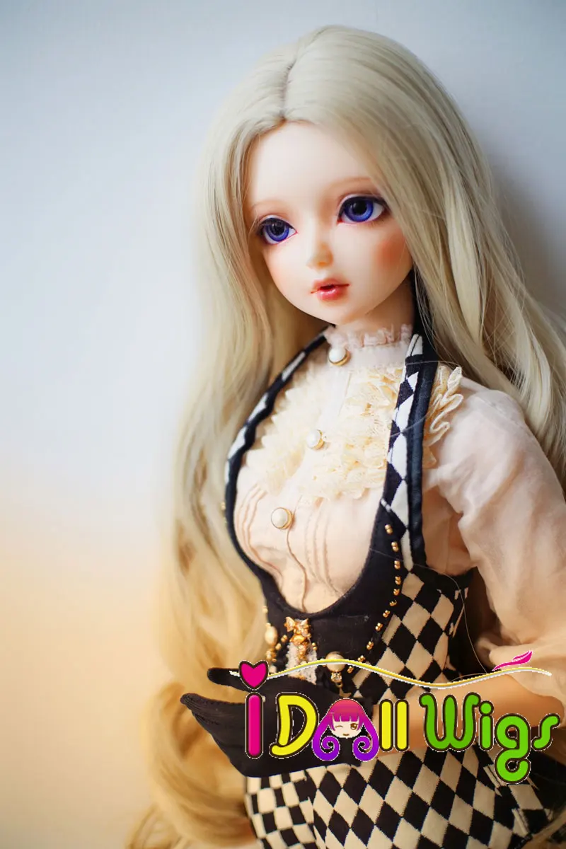 Free Shipping High Temperature Fiber French Curly hair Beautiful Kinky Long Blonde hair wigs for 1/3 1/4 1/6 bjd dolls on sale Free Shipping High Temperature Fiber French Curly hair Beautiful Kinky Long Blonde hair wigs for 1/3 1/4 1/6 bjd dolls on sale