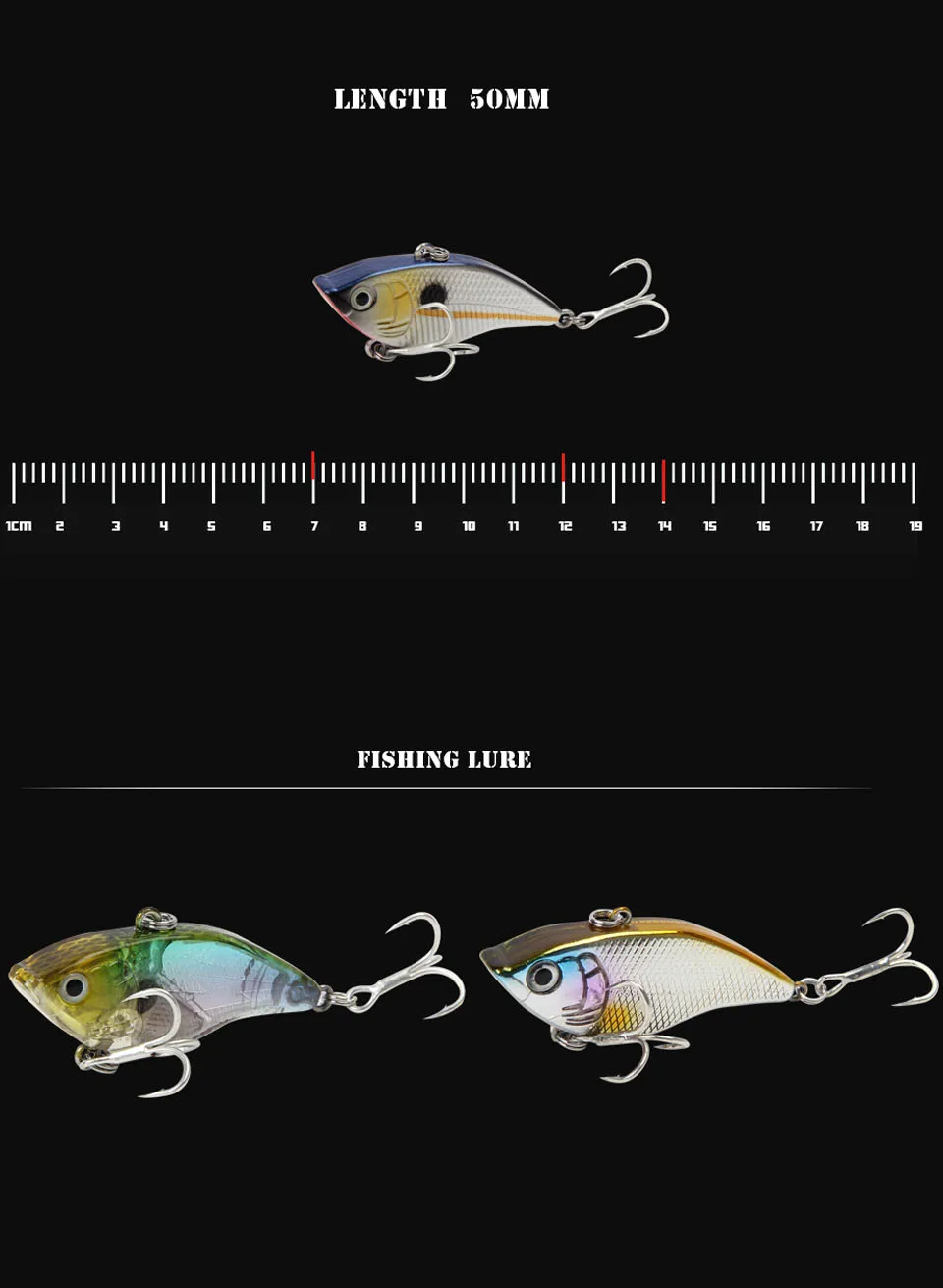 WALK FISH 1 шт. 50 мм 14,5 г тонущие рыболовные приманки, воблеры, жесткая искусственная Вибрирующая Приманка VIB, вся глубина, зимние снасти для подледной рыбалки