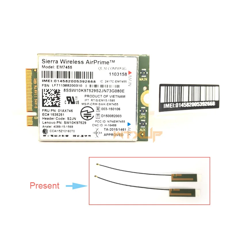 Сьерра-EM7455 FRU 01AX746 LTE CAT6 3g 4G модуль для Thinkpad X1 углерода 5th gen X270 T470 T470S T470P T570 L570 L470 P51 P71