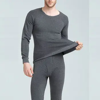 

Warm Thermal Underwear Sets Men's Underwear Thick Thermal Underwear Black Gray Navy Dark Gray