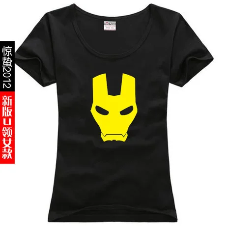 

new free shipping print letters iron man mask summer loose parkour cotton sitcoms female women woman T shirts