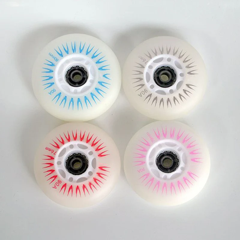 

4pcs Skating Flash Roller Wheels LED Sliding Skate Wheels 80mm Inline skating flashing wheel Rollerblade Replacement Durable