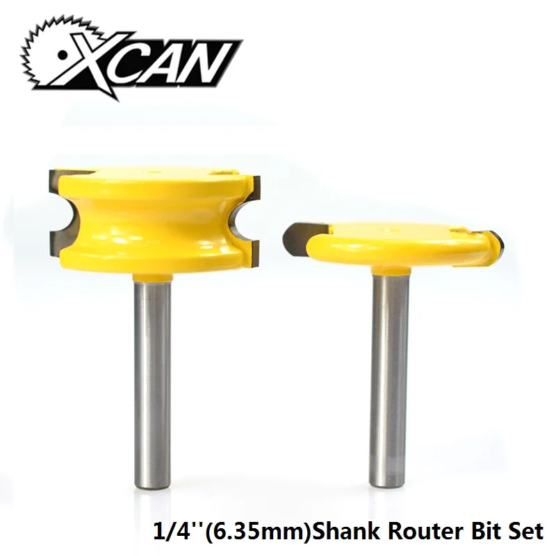 

XCAN 2pcs 1/4" Shank Wood Router Bit Set Joint Router Bit T-Slot Milling Cutter