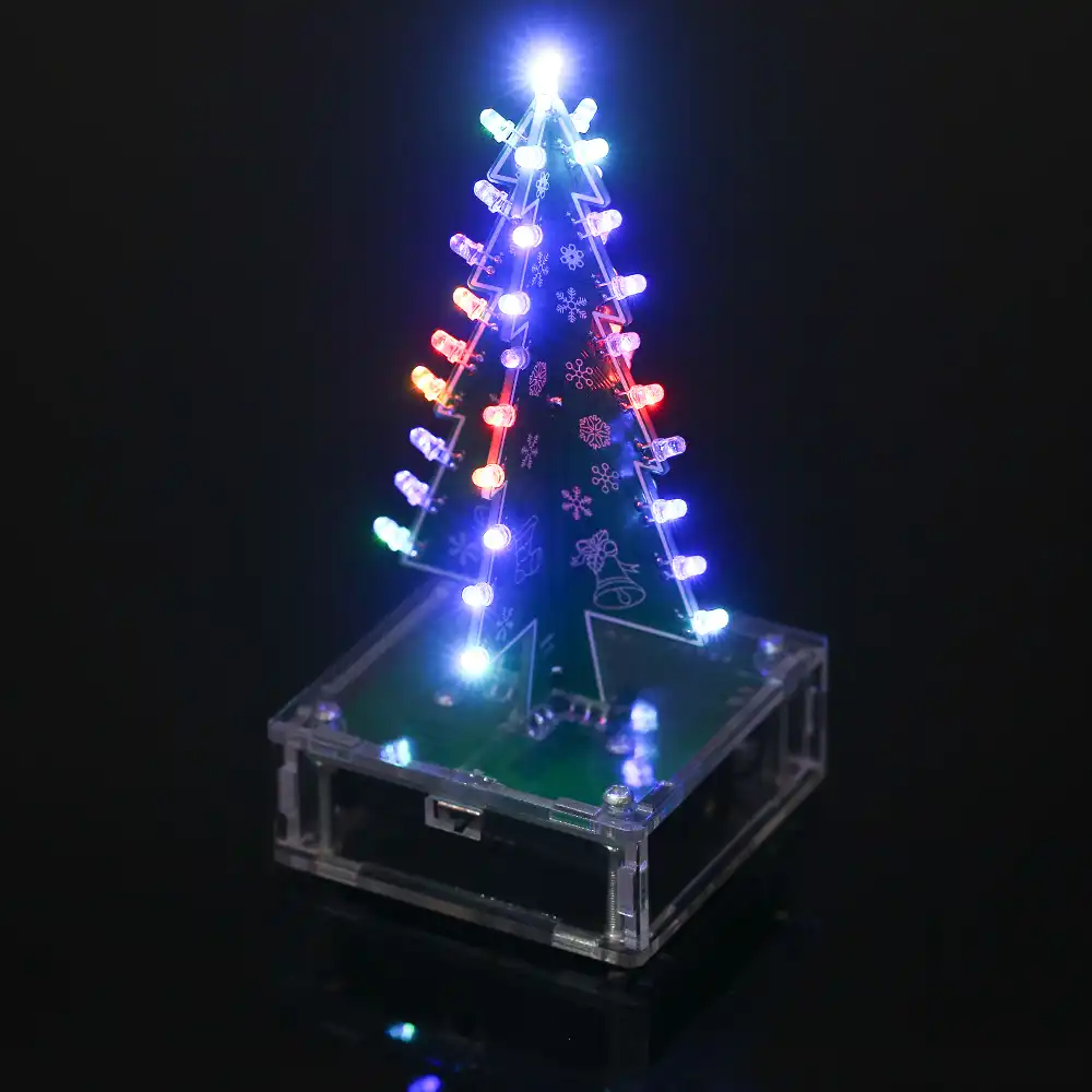 DIY Christmas Tree kit Colorful Easy Making LED Light Acrylic Christmas Tree with Music