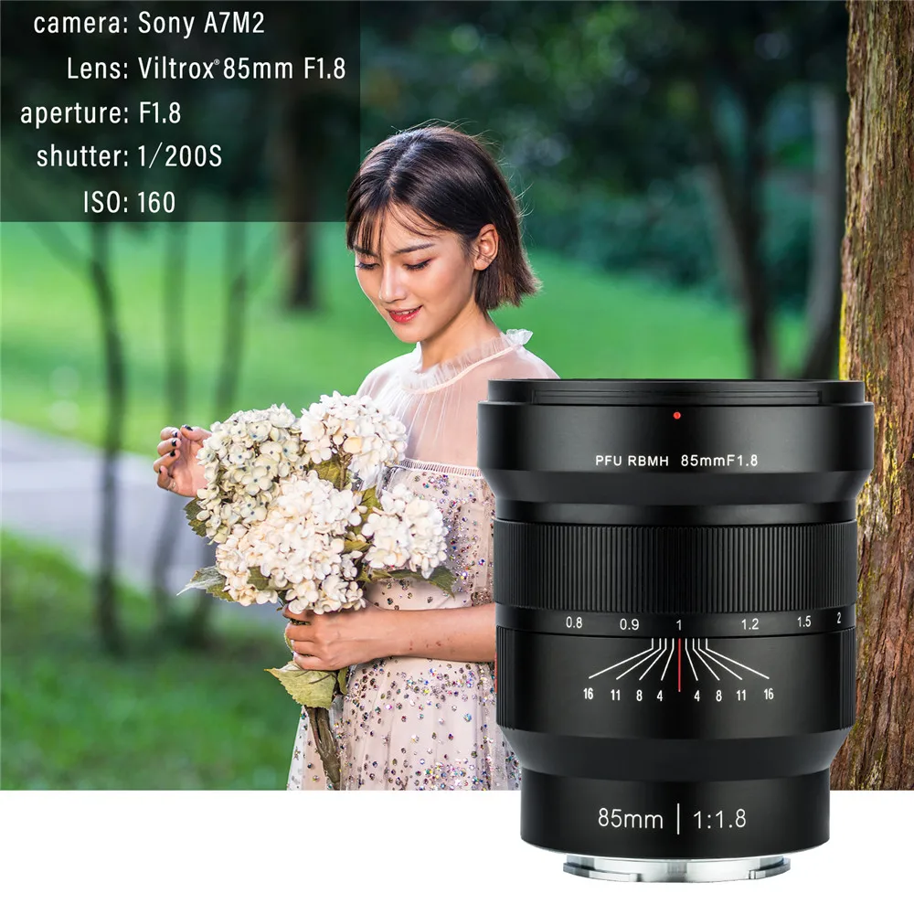 Объектив VILTROX 85 мм F1.8 E Mount Full Frame с ручной фокусировкой для sony E Mount A9 A7R3 A7R2 A7M3 A7M2 A7S2 A6500 A6300 A60