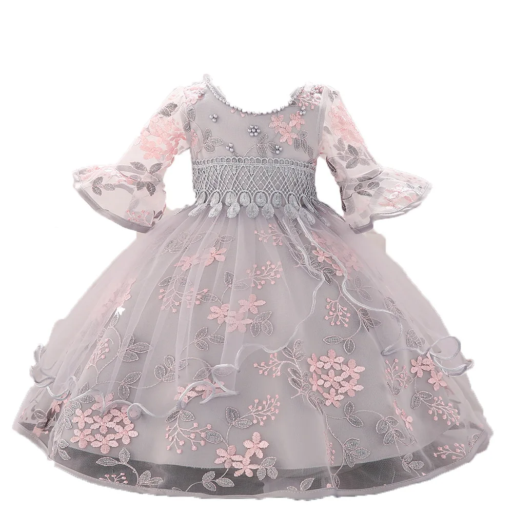 

New Embroidery Baby Girl Dress Kids Full Moon Birthday Party Dresses 3-24 Months High-quality Baptismal Clothes For Children