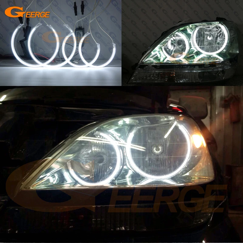 FOR 1999-2003 LEXUS RX300 REPLACEMENT BLACK HEADLIGHT HEADLAMP LAMP LED DRL KIT