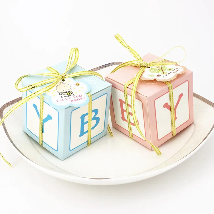 50 шт Baby Shower сувениры конфетная коробка с буквенным принтом для малышей