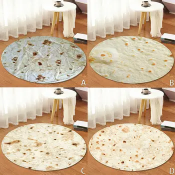 

60CM New Design Rugs Blanket Tortilla Burrito Blanket - Corn and Flour Tortilla Throw Home Bedroom Carpet Floor Mat
