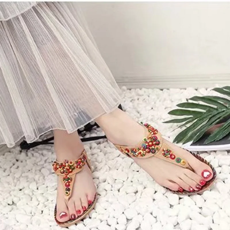 

SHUJIN Women's Fashion Sandals Summer Women Sandal Bohemia National Flavor Shoes Woman Wear-resisting Women Shoes
