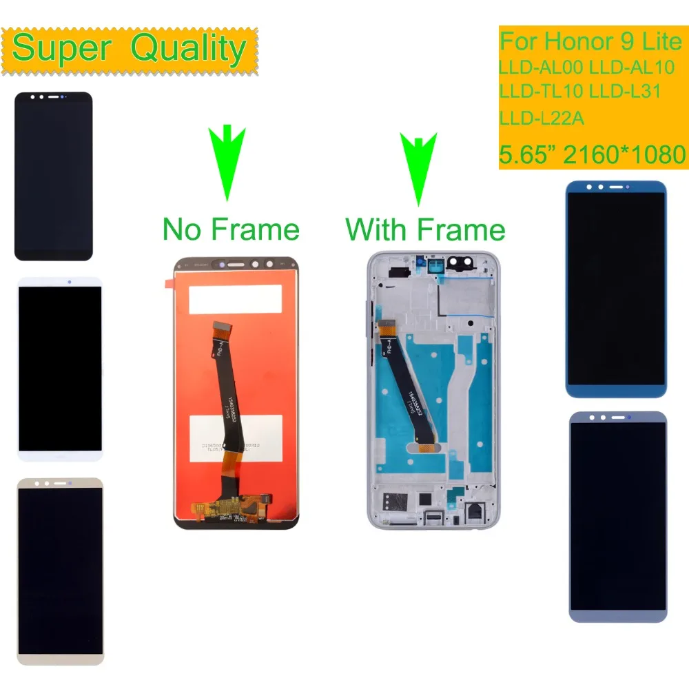 ЖК-дисплей для HUAWEI Honor 9 Lite сенсорный экран дигитайзер с рамкой LLD-AL00 LLD-AL10 LLD-TL10 в