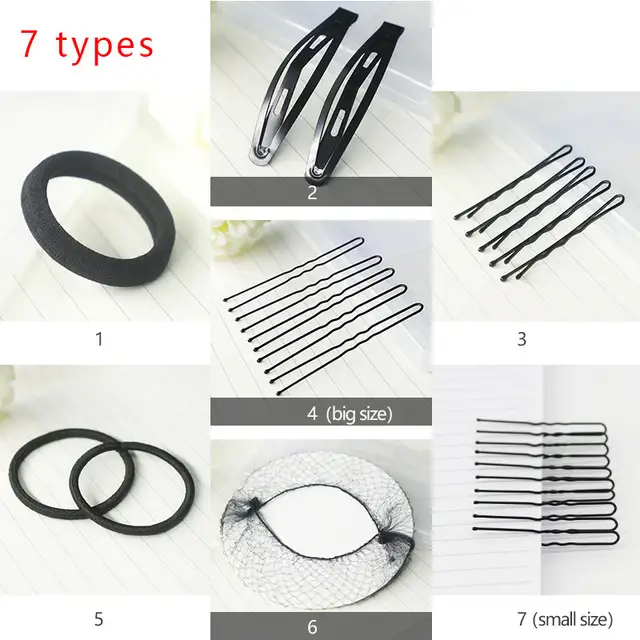 Online Shop 7 Types Black Hairnet Hair Clip Band Hairpins Hair