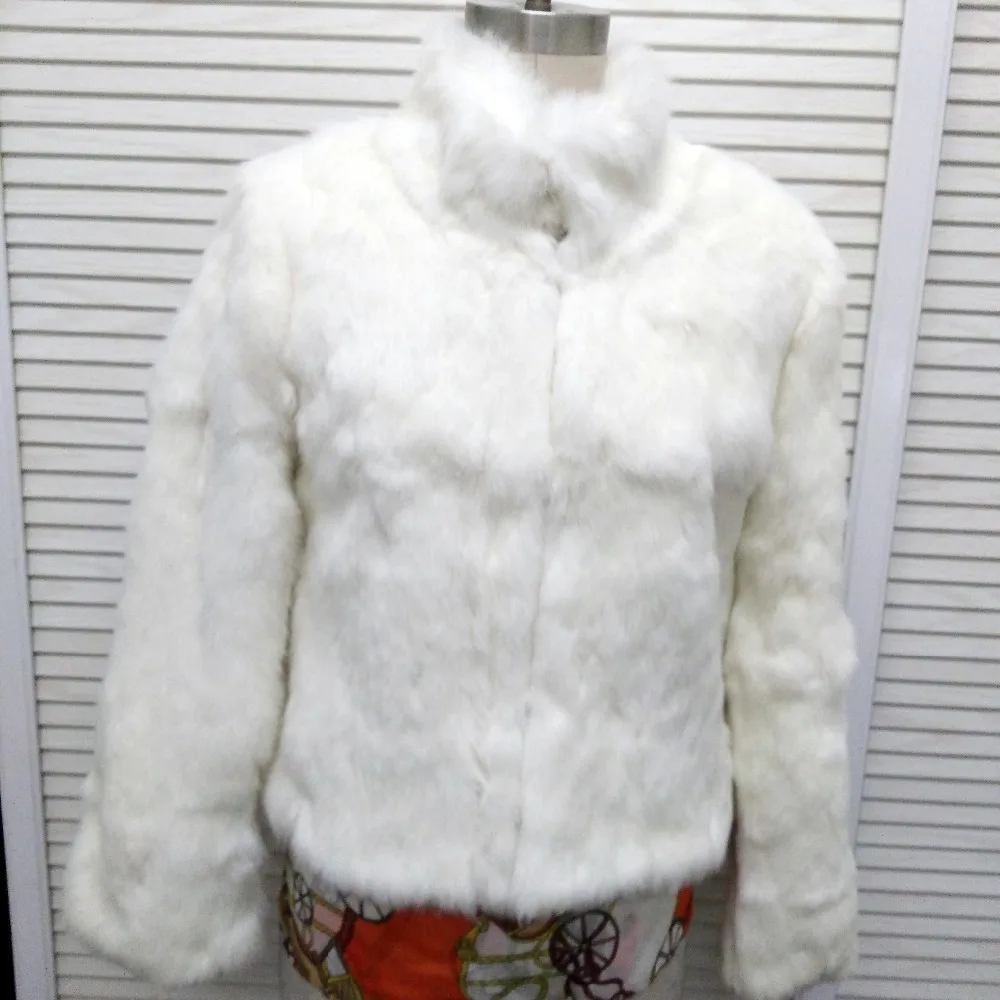 

Fashion Brand Whole Skin Rabbit Fur Standard Collar Jacket women Full Pelt Fur Coat Natural waistcoat outlet discount KSR267