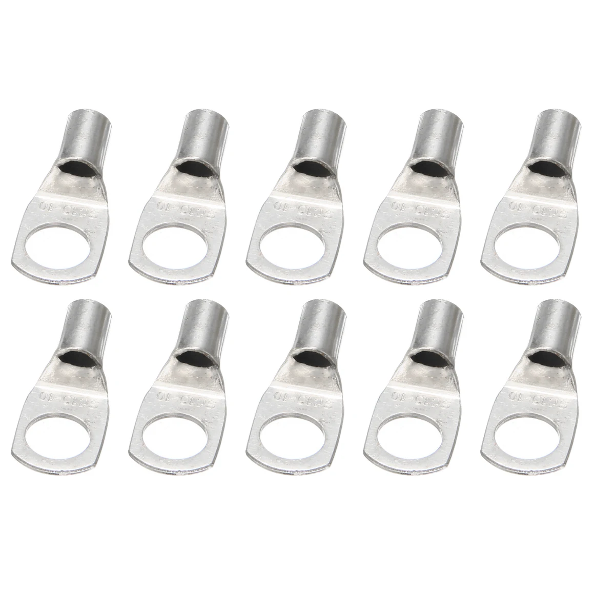 10pcs/set Crimp/Solder Battery Lug Terminal 16mm Cable Connector With 10mm Bolt Hole For Auto Terminals