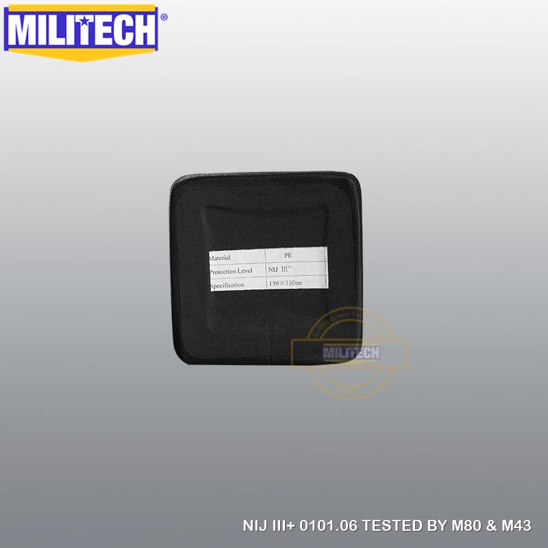 MILITECH 6 ''x 6'' NIJ уровень III+ 3+ Автономный пуленепробиваемый боковой ESAPI пластины два шт автономный супер легкий баллистический панель