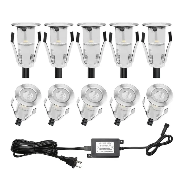 led recessed deck lights kit 10 pack 12vdc outdoor power adaptor